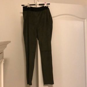 Military Green suede leggings